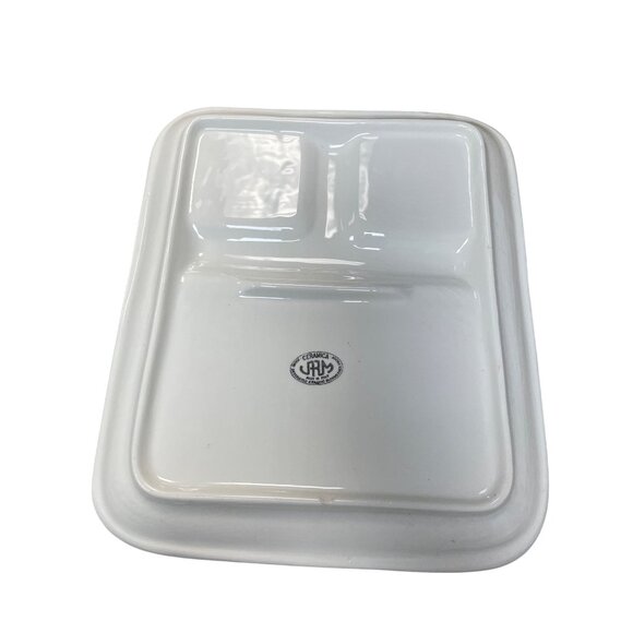 Ceramica JRM Handcrafted Stoneware Divided fruite pitcher art Serving plate 11.5 - Picture 6 of 10